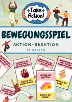 Vorschau - Spiele - Bewegungsspiel Aktion Reaktion 24 Karten - Deckblatt