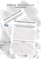 Vorschau - Arbeitsblätter - Schüler AB Plastik daheim und Plastikverzicht - Deckblatt
