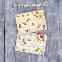 Vorschau - Stationenlernen - 🌳 Waldtiere Leiterspiel Brettspiel Würfelspiel Herbst - Deckblatt