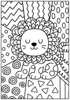Vorschau - Mal- und Bastelvorlagen - Pop Art Ausmalbilder Tiere – Elefant, Schlange, Chamäleon & mehr | Kreative Malvorlagen für Kinder - Seite 1