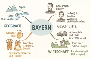 Vorschau - Arbeitsblätter - AB mit Fragen zum Thema "Bayern" + Lösungsblatt + Mindmap + Infografik - Seite 2