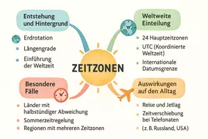 Vorschau - Arbeitsblätter - Lernposter + AB mit Fragen zum Thema "Zeitzone" + Lösungsblatt + Mindmap + Infografik - Seite 3