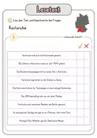 Vorschau - Arbeitsblätter - Leseverständnis (Leseverstehen) - Karlsruhe + Lösungen - Seite 2