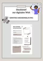 Vorschau - Arbeitsblätter - Steckbrief zur digitalen Welt - Deckblatt