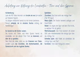 Vorschau - Arbeitsblätter - Zootiere und ihre Spuren | Lernkarten & Zuordnungsspiel für Kindergarten & Vorschule - Seite 1