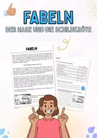 Vorschau - Arbeitsblätter - Fabeln: Der Hase und die Schildkröte - Deckblatt