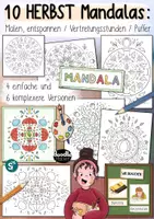 Vorschau - Mal- und Bastelvorlagen - 10 Herbst-Mandalas – Entspannung & Kreativität im Klassenzimmer - Deckblatt