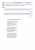 Vorschau - Klassenarbeiten - Klausur Unterwegssein Eichendorff Gryphius - Deckblatt
