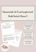 Vorschau - Test - Klassenarbeit Briefe schreiben 5. Klasse mit Erwartungshorizont - Deckblatt