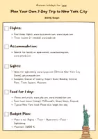Vorschau - Arbeitsblätter - Plan your own trip to New York City! - Deckblatt