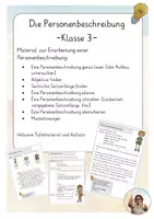 Vorschau - Unterrichtsreihen - Personenbeschreibung - Klasse 3 - Deckblatt