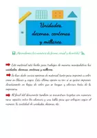 Vista previa - Tarjetas / Manipulativos - TRABAJAMOS LAS UNIDADES, DECENAS, CENTENAS Y MILLARES - página 1