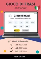 Vorschau - Interaktives Material - Italienisch Grammatik: Satzbau (A1-B1) - Deckblatt