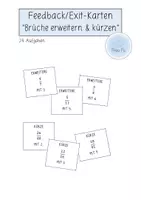 Vorschau - Test - Feedback-Karten "Brüche erweitern & kürzen" - Deckblatt