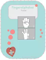 Vorschau - Poster - Fingeralphabet Poster mit grauem Hintergrund - groß - Deckblatt