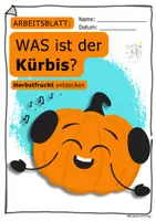 Vorschau - Mal- und Bastelvorlagen - WAS ist der KÜRBIS? Entdecken und ausmalen! - Deckblatt