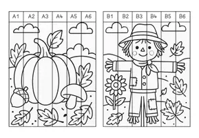 Vorschau - Mal- und Bastelvorlagen - Kunststunde im Herbst: Magisches Zickzack Bild - Seite 1