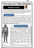 Vorschau - Unterrichtsreihen - Einheit: Vom Leben der frühen Menschen (inkl. Lernkontrolle) - Deckblatt