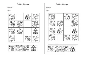 Aperçu - Feuilles d'exercices - sudoku 4x4 thème automne - Page de couverture