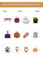 Vorschau - Test - Halloween: Vocabulary test - Deckblatt