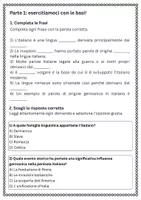 anteprima - Esercizi - Analizzare il contributo delle lingue germaniche e romanze allo sviluppo dell’italiano - Pagina 1