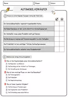 Vorschau - Arbeitsblätter - Automobilverkäufer Beruf Arbeitsblätter mit Fragen + Lösungen Deutsch DaZ AB - Seite 2