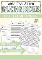 Vorschau - Arbeitsblätter - Buchbinder Beruf Arbeitsblätter mit Fragen + Lösungen Deutsch DaZ AB - Deckblatt