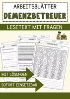 Vorschau - Arbeitsblätter - Demenzbetreuer Beruf Arbeitsblätter mit Fragen + Lösungen Deutsch DaZ AB - Deckblatt