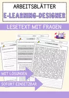Vorschau - Arbeitsblätter - E-Learning-Designer Beruf Arbeitsblätter mit Fragen + Lösungen Deutsch DaZ AB - Deckblatt