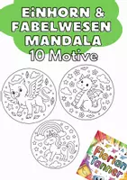 Vorschau - Mal- und Bastelvorlagen - Einhorn & Fabelwesen – 10 Mandalas - Deckblatt