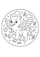 Vorschau - Mal- und Bastelvorlagen - Einhorn & Fabelwesen – 10 Mandalas - Seite 1