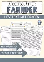 Vorschau - Arbeitsblätter - Fahnder Beruf Arbeitsblätter mit Fragen + Lösungen Deutsch DaZ AB - Deckblatt