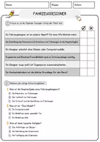 Vorschau - Arbeitsblätter - Fahrzeugdesigner Beruf Arbeitsblätter mit Fragen + Lösungen Deutsch DaZ AB - Seite 2