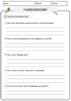 Vorschau - Arbeitsblätter - Fahrzeugdesigner Beruf Arbeitsblätter mit Fragen + Lösungen Deutsch DaZ AB - Seite 3
