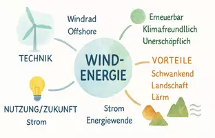 Vorschau - Arbeitsblätter - Arbeitsblatt "Nutzung und Bedeutung von Windenergie" + interaktive Lösung & MP3 + Mindmap + Infografik - Seite 3