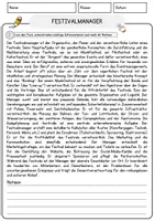 Vorschau - Arbeitsblätter - Festivalmanager Beruf Arbeitsblätter mit Fragen + Lösungen Deutsch DaZ AB - Seite 1