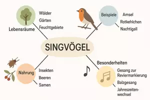 Vorschau - Arbeitsblätter - Arbeitsblatt "Singvögel" + Onlineübung & MP3 + Mindmap + Infografik - Seite 2