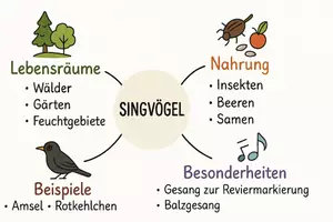 Vorschau - Arbeitsblätter - Arbeitsblatt "Singvögel" + Onlineübung & MP3 + Mindmap + Infografik - Seite 3