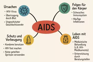 Vorschau - Arbeitsblätter - AB mit Fragen zum Thema "AIDS" + Lösungsblatt + Mindmap + Infografik - Seite 2