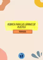 Vista previa - Evaluación - RÚBRICA PARA LAS LÁMINAS DE PLÁSTICA (A4) - Portada