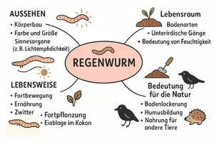 Vorschau - Arbeitsblätter - AB mit Fragen zum Thema "Regenwürmer" + Lösungsblatt + Mindmap + Infografik - Seite 2