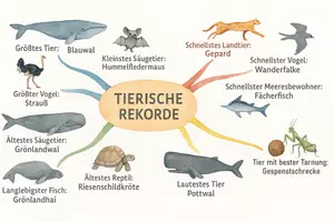 Vorschau - Arbeitsblätter - AB mit Fragen zum Thema "Tierische Rekorde" + Lösungsblatt + Mindmap + Infografik - Seite 2