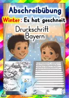 Vorschau - Unterrichtsreihen - Abschreibübung Winter in 7 Schul-Druckschriften "Es hat geschneit" (D-A-CH) - Deckblatt
