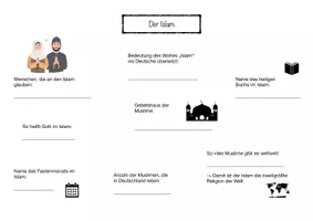 Vorschau - Arbeitsblätter - Islam - Überblick & Fakten + Lösung - Deckblatt