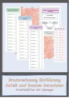 Vorschau - Stationenlernen - Anteile von Brüchen berechnen - Deckblatt