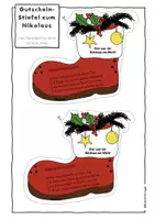 Vorschau - Mal- und Bastelvorlagen - Gutschein-Stiefel zum Nikolaus, Geschenkidee für Schüler:innen - Seite 3