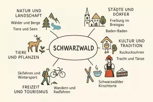 Vorschau - Arbeitsblätter - AB mit Fragen zum Thema "Schwarzwald" + Lösungsblatt + Mindmap + Infografik - Seite 2