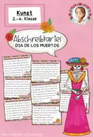 Vorschau - Stationenlernen - Abschreibkartei zum Dia de los muertos (2.-4. Klasse) Kunst - Deckblatt