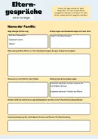 Vorschau - Lehrpläne/Lehrermaterial - Elterngespräche Vorlage - Deckblatt