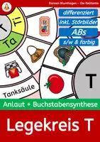 Vorschau - Arbeitsblätter - Differenzierter Legekreis T – Anlaut & Buchstabensynthese (Wortanfang) • mit Störbildern • 2 ABs • farbig & s/w - Deckblatt